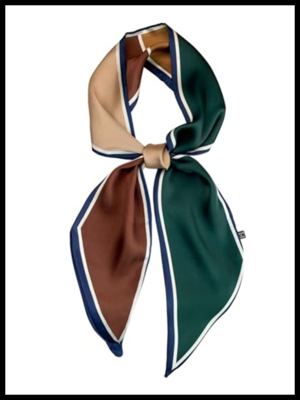 Satin Neck Scarf Women Printed Hair Bag Scarves Oblique Angle 59x5.9